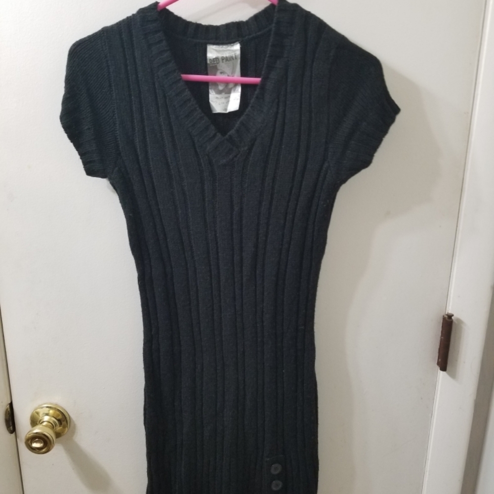Black "Red Paint " Dress